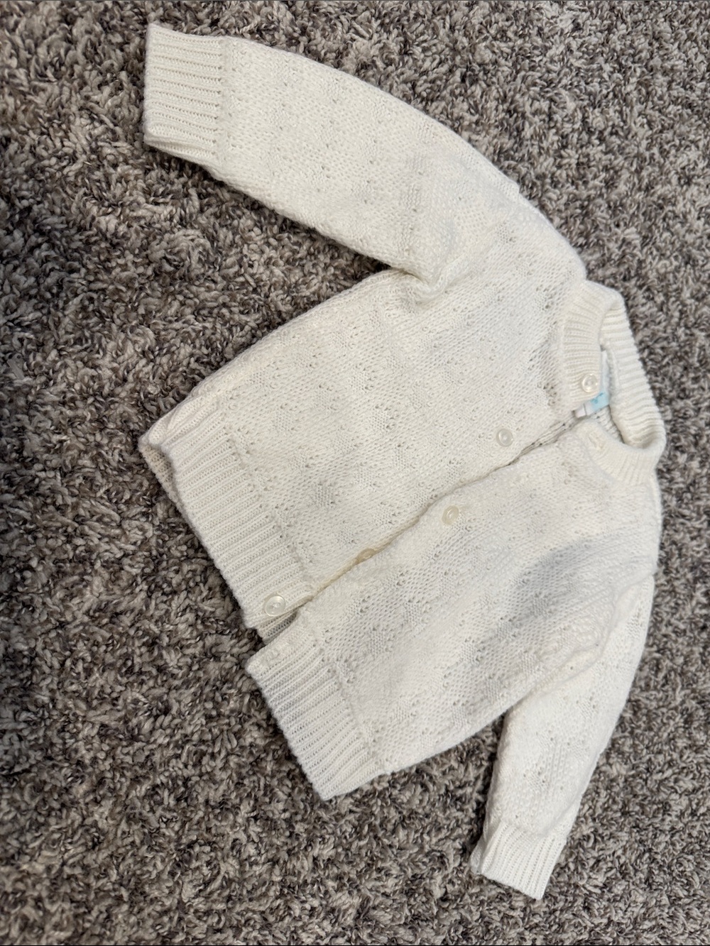 Vintage Cream Button-Up Knit Cardigan Sweater